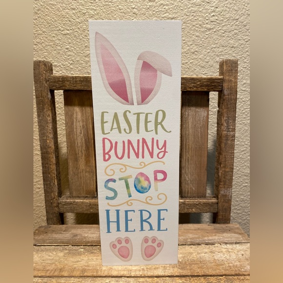 Easter Bunny Stops Here Sign, Easter Bunny Ears & Easter Bunny Feet, Easter Sign - Picture 3 of 9